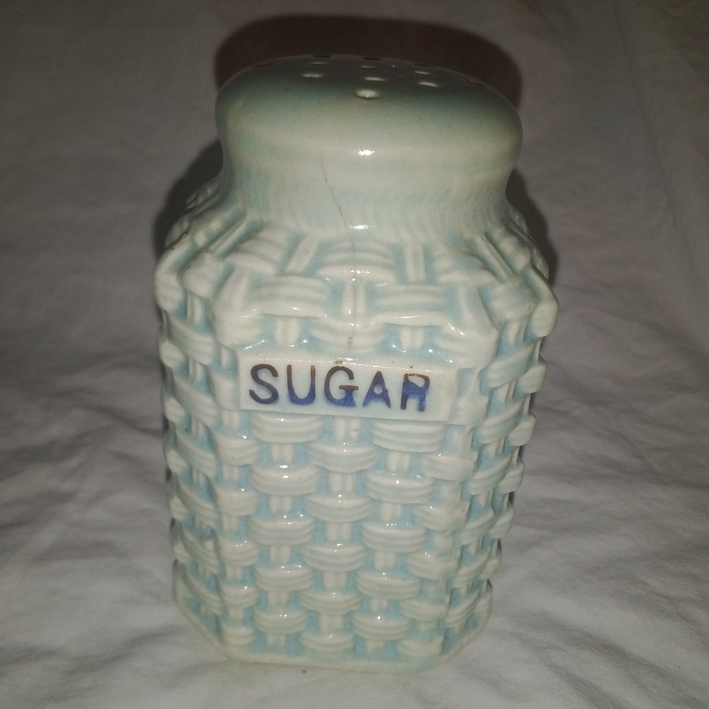 MCM Basket Weave Ceramic Sugar Shaker Made in Japan